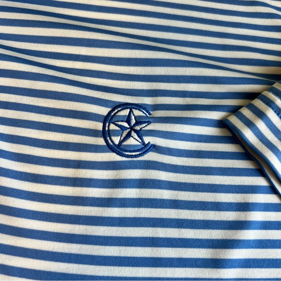 Peter Millar Summer Comfort Men's Blue Striped Polo Shirt - Picture 2 of 8